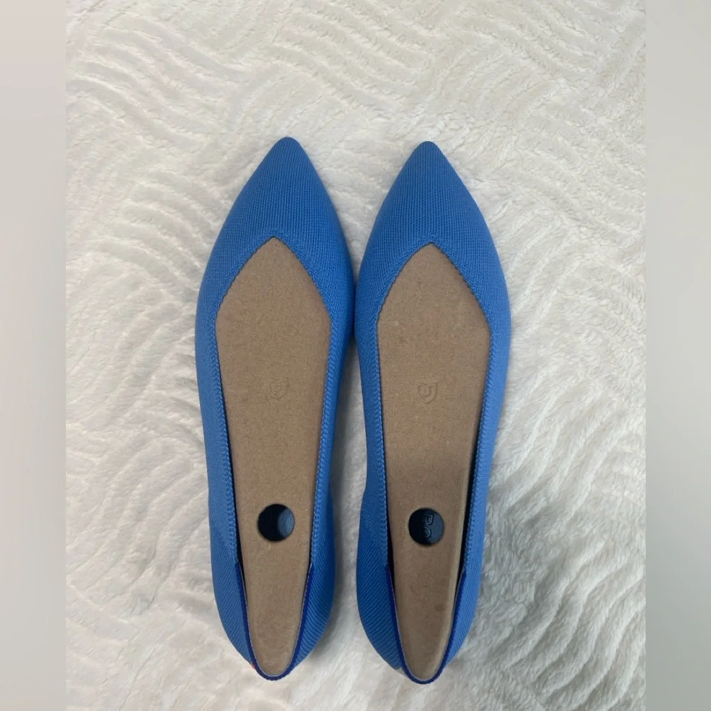 Rothy’s The Point II Oasis Blue Flats NIB Size 12.5 Recycled Knit Pointed Toe